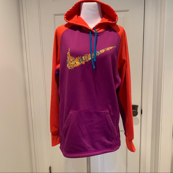 Nike Therma Fit Swoosh Hoodie M Logo Colorblock - Picture 1 of 8